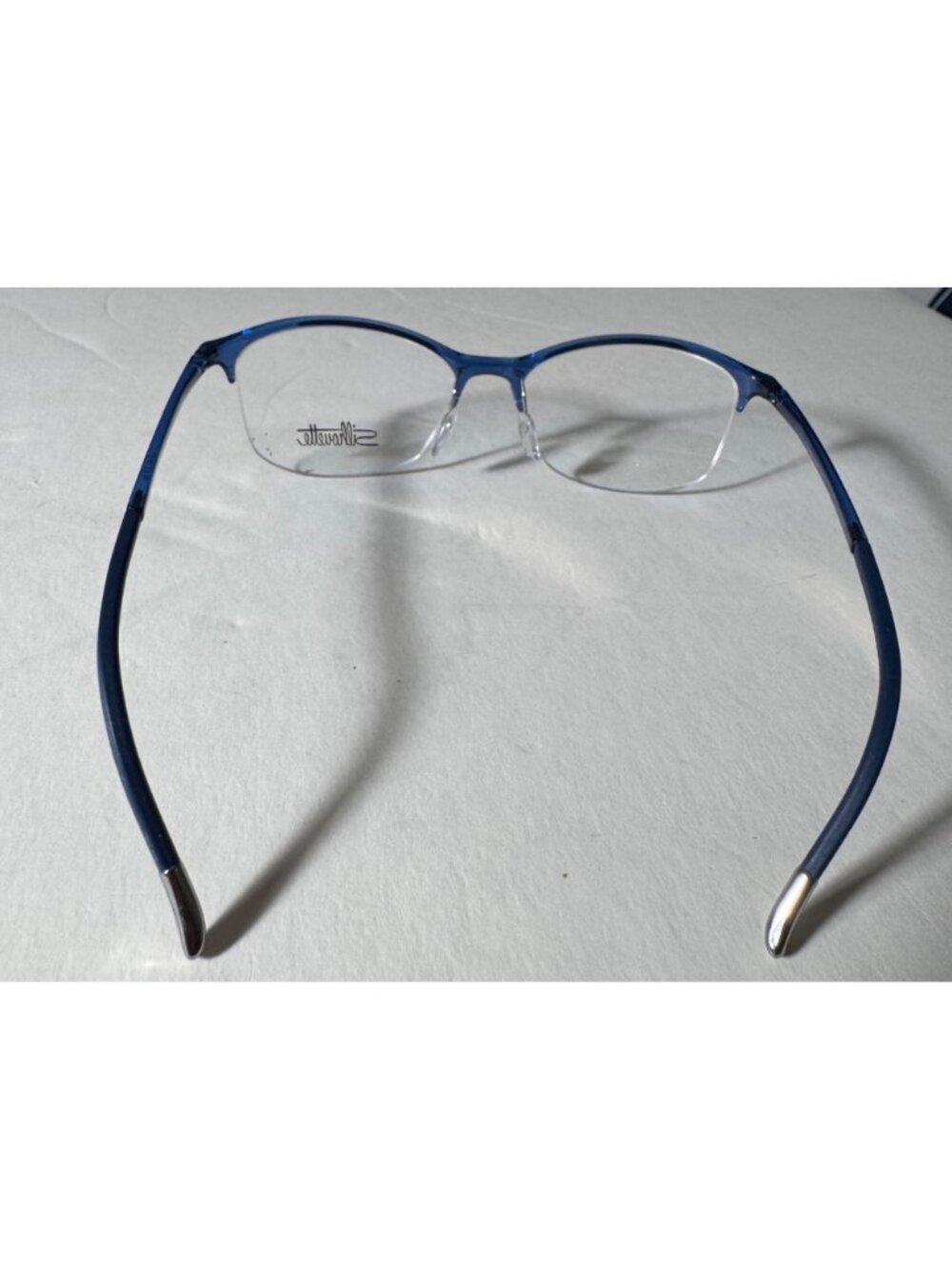 Silhouette SPX 1586 51-16 Womens Blue Half-Rim Eyeglasses Lightweight Frame - Picture 4 of 12